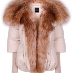 Fur Trim Puffer Jacket in Beige
