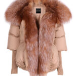 Fur Trim Puffer Jacket in Tan - Image 22