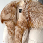 Fur Trim Puffer Jacket in Beige - Image 5