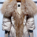 Fur Trim Puffer Jacket in Beige - Image 7