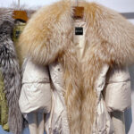 Fur Trim Puffer Jacket in Beige - Image 9