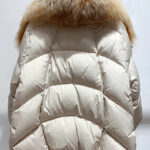 Fur Trim Puffer Jacket in Beige - Image 4