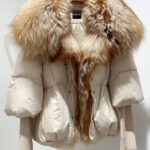 Fur Trim Puffer Jacket in Beige - Image 6