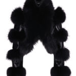 LITALY Fur Trim Leather Jacket in Black