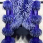 LITALY Fur Trim Leather Jacket in Purple - Image 6