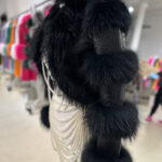LITALY Fur Trim Leather Jacket in Black - Image 6