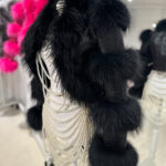 LITALY Fur Trim Leather Jacket in Black - Image 4