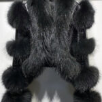 LITALY Fur Trim Leather Jacket in Black - Image 2