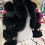 LITALY Fur Trim Leather Jacket in Black - Image 5