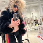 LITALY Fur Trim Leather Jacket in Black - Image 9