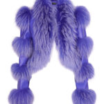 LITALY Fur Trim Leather Jacket in Purple - Image 5