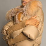 Fur Trim Puffer Jacket in Tan - Image 8