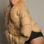 Fur Trim Puffer Jacket in Tan - Image 4