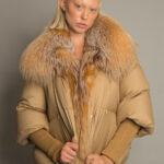Fur Trim Puffer Jacket in Tan - Image 15