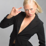 NAOMA Blazer & Flared Pants Set in Black - Image 8