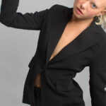 NAOMA Blazer & Flared Pants Set in Black - Image 6