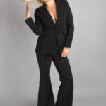 NAOMA Blazer & Flared Pants Set in Black