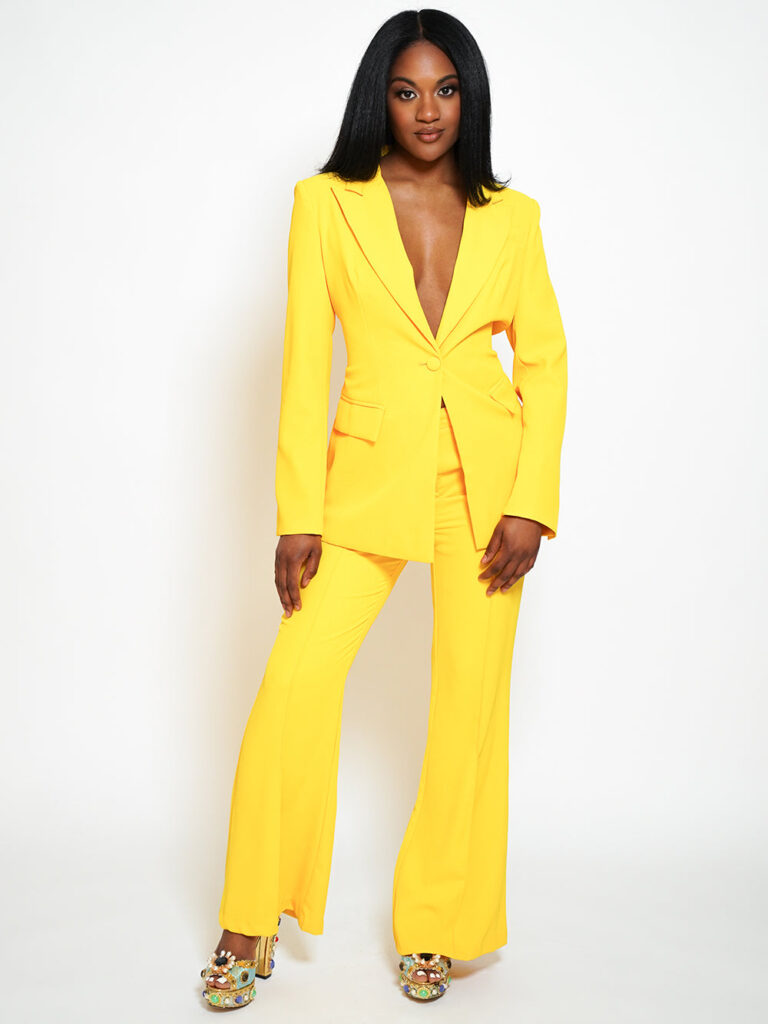 212 Blazer & Pants Set in Yellow