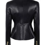 SAITE Leather Peplum Jacket - Image 2