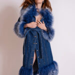 MEDUSA Denim Coat w/ Shearling Fur - Image 10