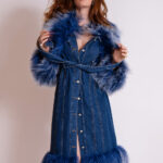 MEDUSA Denim Coat w/ Shearling Fur - Image 11