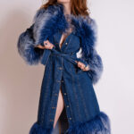 MEDUSA Denim Coat w/ Shearling Fur - Image 15