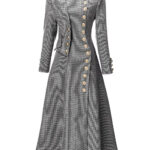 ELDENNE Check Trench Coat in Gray
