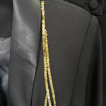 FOGELE Embellished Blazer & Flared Pants Set in Black - Image 6