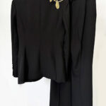 FOGELE Embellished Blazer & Flared Pants Set in Black - Image 2