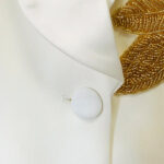 FOGELE Embellished Blazer & Flared Pants Set in White - Image 5