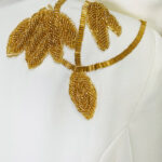 FOGELE Embellished Blazer & Flared Pants Set in White - Image 4