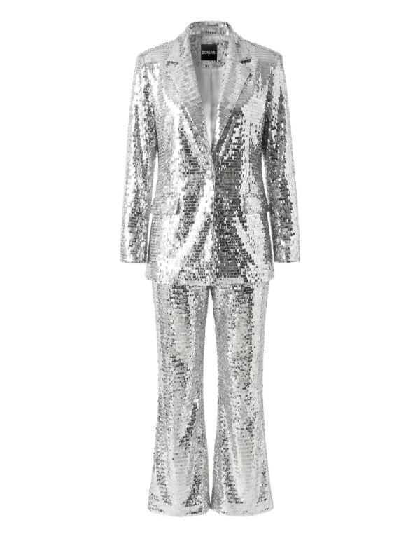 INORA Sequin Mirrored Blazer Flared Pants Set