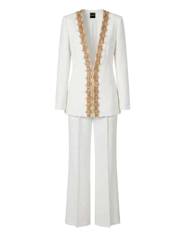 RAVINE Sequin Embellished Blazer & Flared Pants Set