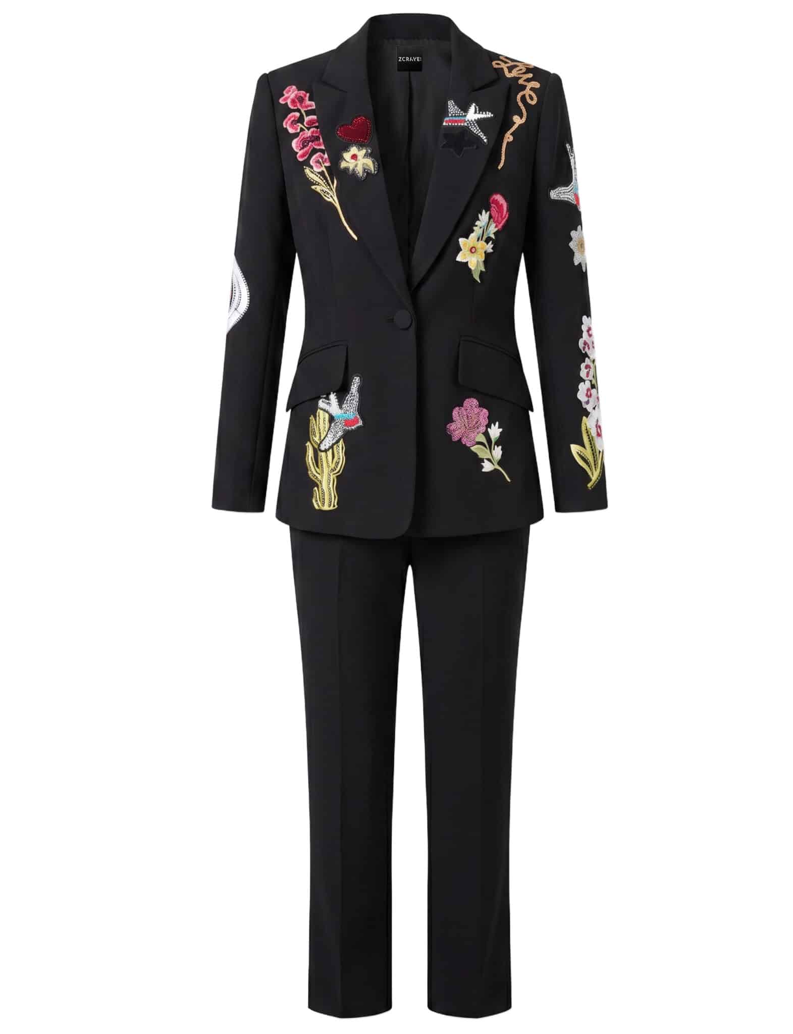 AMARA EMBELLISHED BLAZER + PANTS MATCHING SET