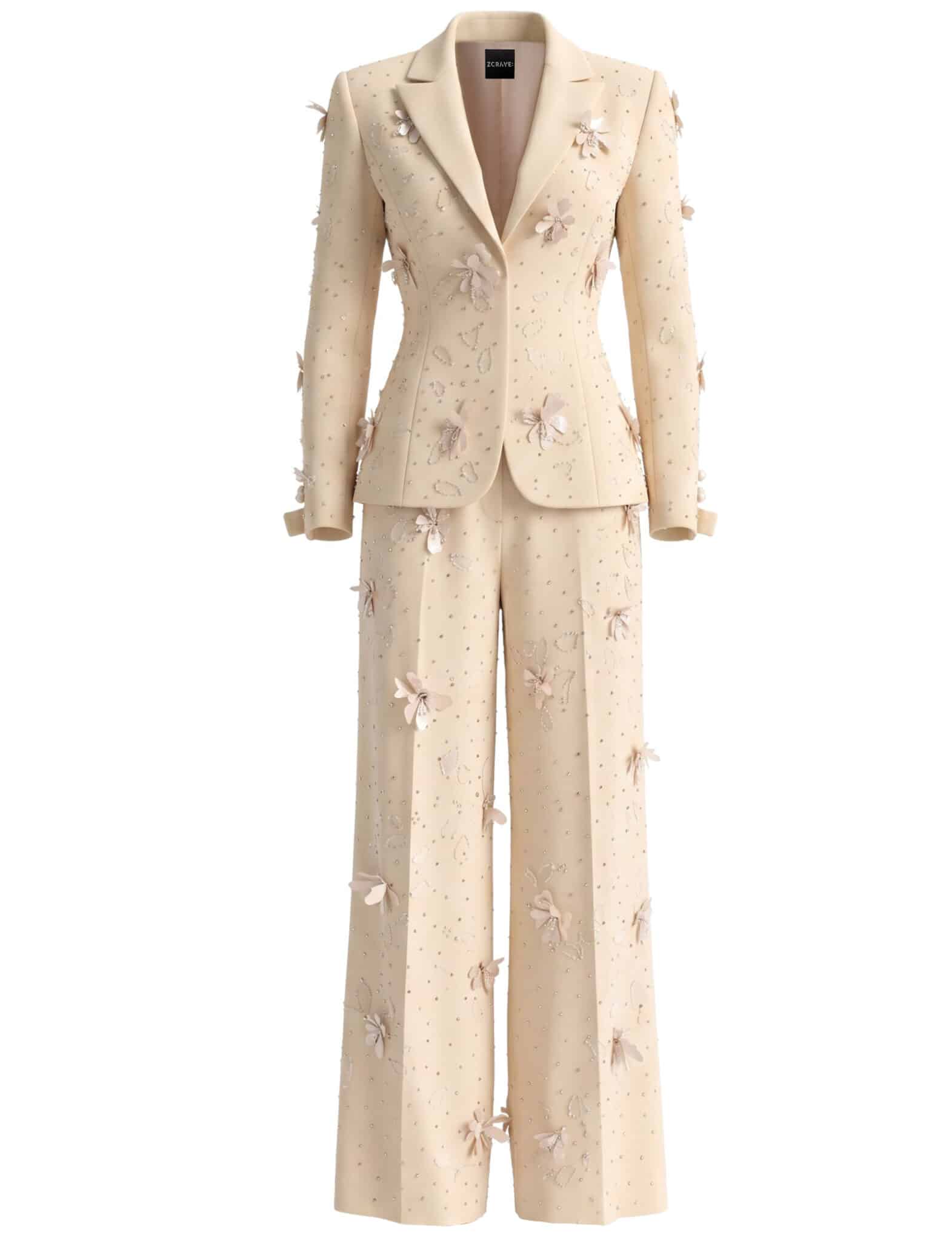 GRESSA EMBELLISHED BLAZER &AMP; PANTS SET