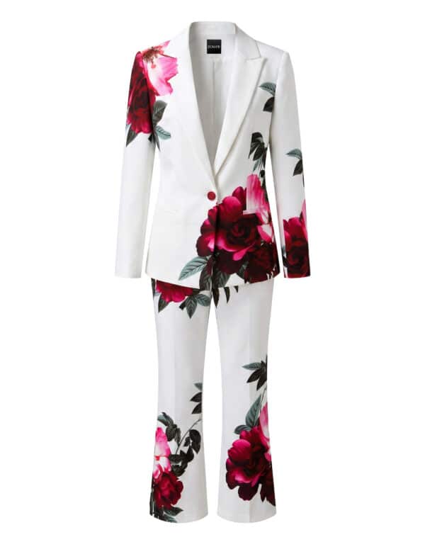 HELENE Floral Print Blazer & Flared Pants Set