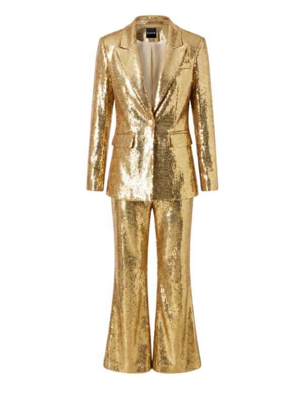 JOLENE Sequin Blazer Flared Pants Set