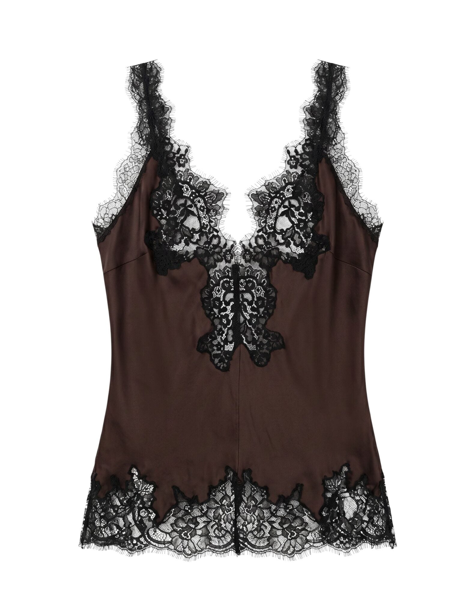 NAVETTE Lace Trim Camisole - Brown, S
